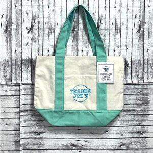 Trader Joe's Special Edition Mini Pastel Canvas Tote Bag